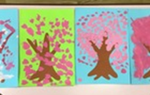 R7.４.25  以上児　桜の制作をしました